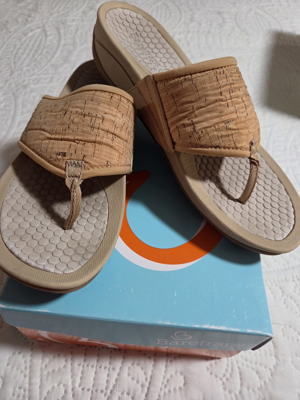 Baretraps Cork Thong Sandals in Tan